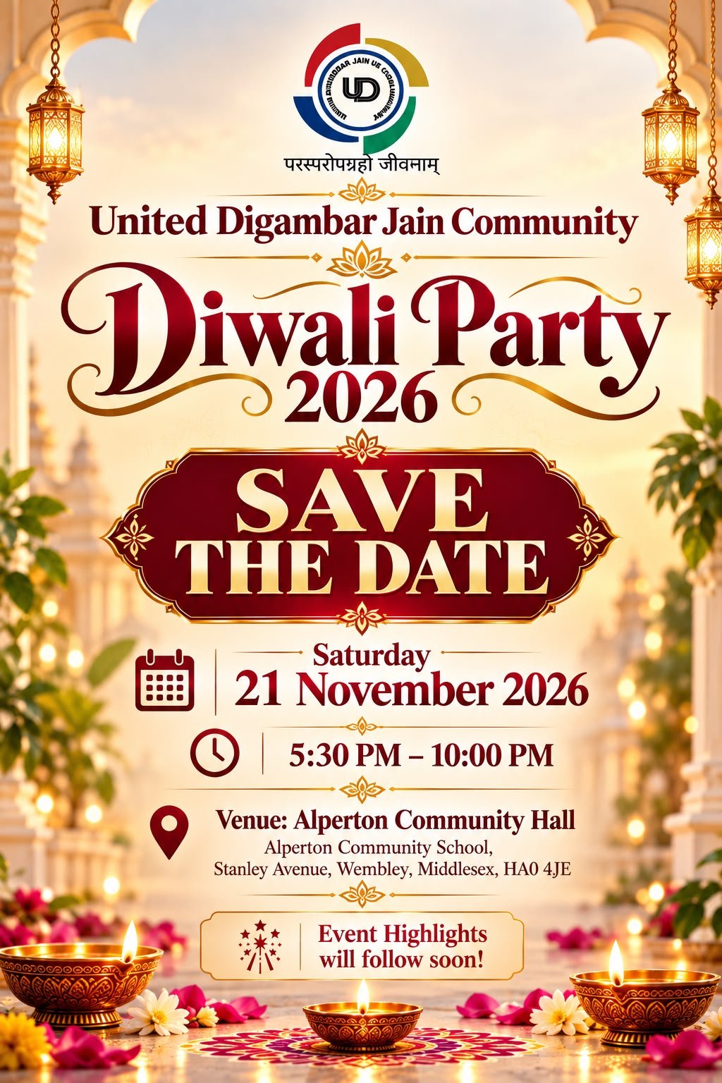 United Digambar Jain Community Celebrats Diwali Party